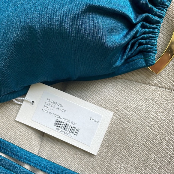 NWT Milly Cabana Womens Cabana Elba Bandeau Bikini Top & Bottom COLOR SeaGreen M - Picture 4 of 11